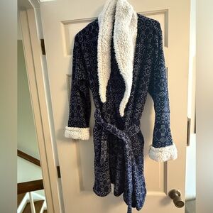 Women's Blue Patterned Robe